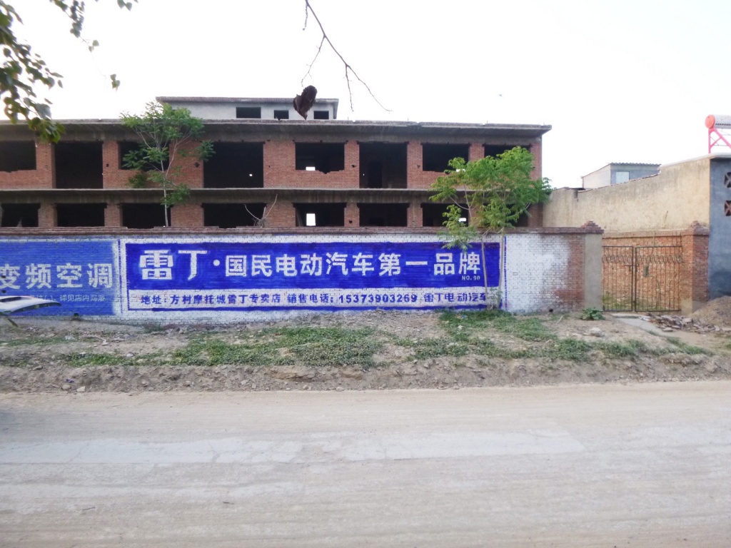 雷丁電動汽車墻體廣告