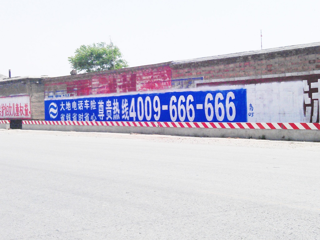 大地車險墻體廣告