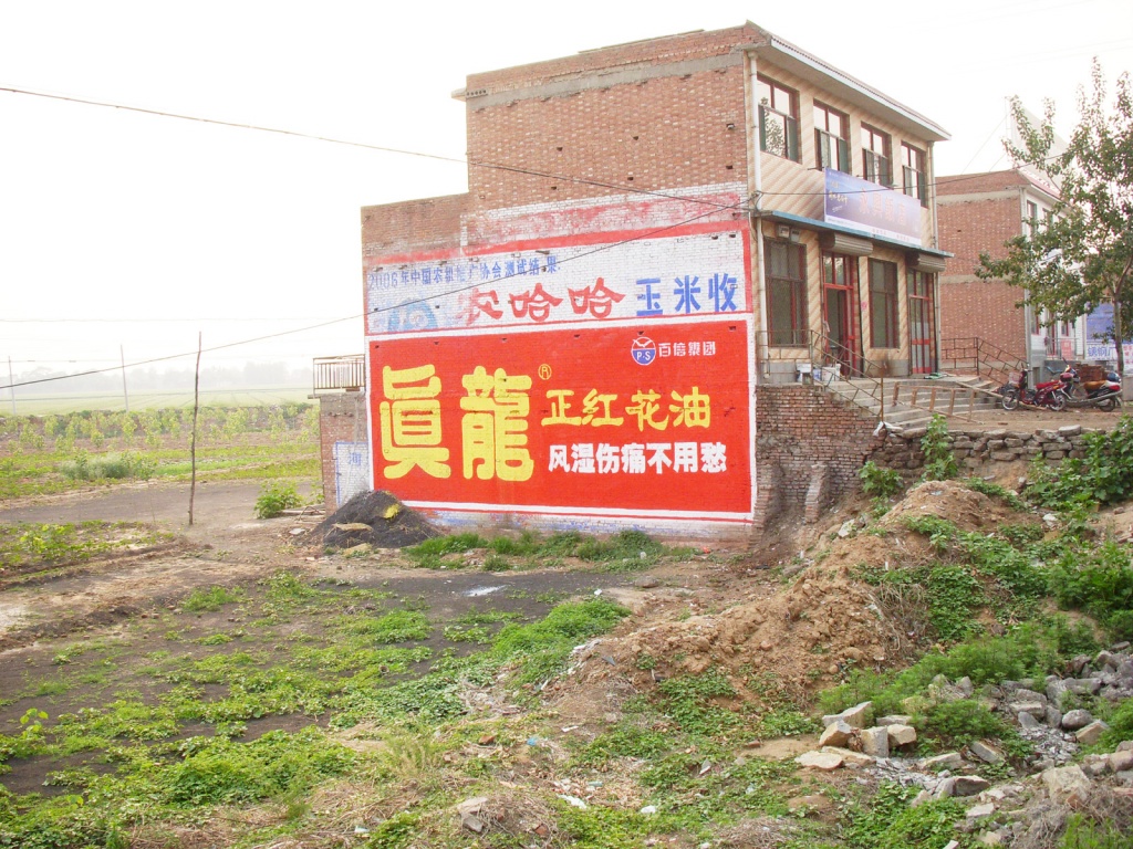 百信藥業(yè)真龍正紅花油太福感冒藥墻體廣告